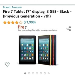 Amazon fire 7 tablet 8 gb black
